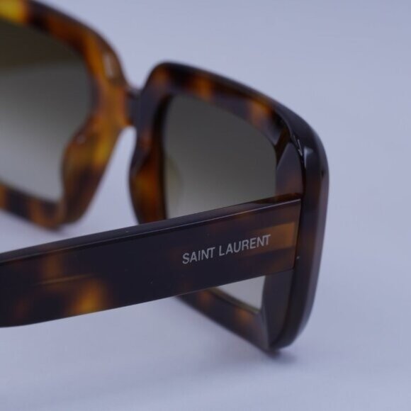 Saint Laurent SL534 SUNRISE 012 Sunglasses Havana Rectangle Frame, Brown Lenses - Picture 5 of 10